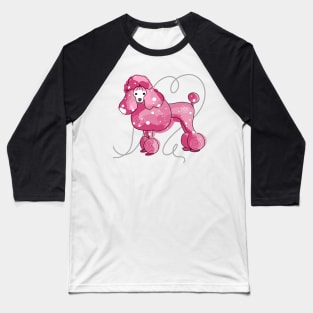 Pink Poodle - Hot Pink Baseball T-Shirt